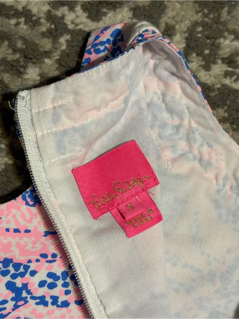 Lilly Pulitzer - Girls Pastel Alligator Print Classic Shift Dress, Size - 3T